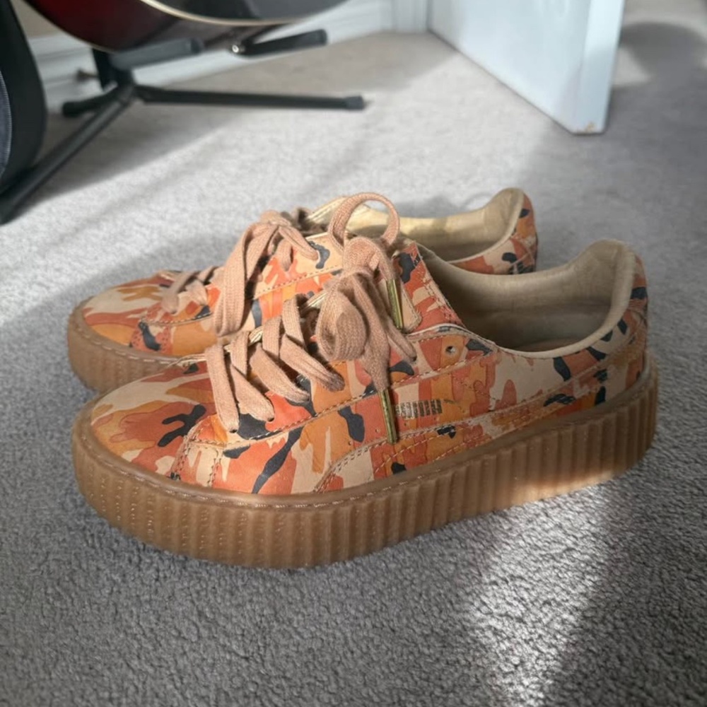 Limited edition Fenty orange camo sneakers brand new